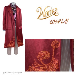 Costume Willy Wonka chocolat F4ctory pour adultes et enfants Cosplay Costume rouge inspiré du film Carnaval d'Halloween Mascarade Polyester image 5