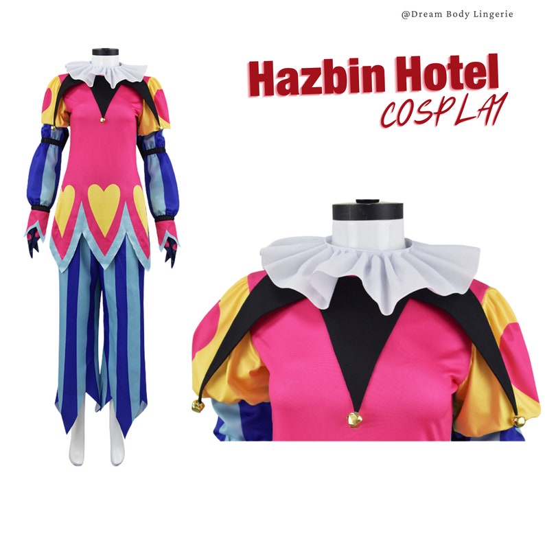 HAZBIN HOTEL Fizzarolli Cosplay Costume Helluva Boss Clown Costume Fizzarolli Full Set Costume Fizzarolli Hat image 3