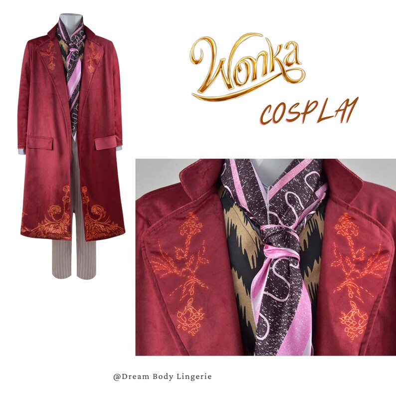 Volwassen & Kinderen Willy Wonka Kostuum Chocolade F4ctory Cosplay, Op film geïnspireerd Rood Pak Cosplay Halloween Carnaval Maskerade Polyester afbeelding 4