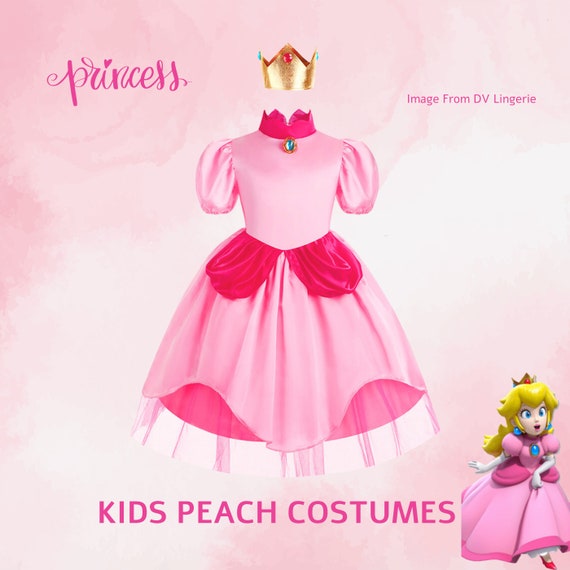 Womens Princess Peaches Costume /girl 's Peach Princess Dress