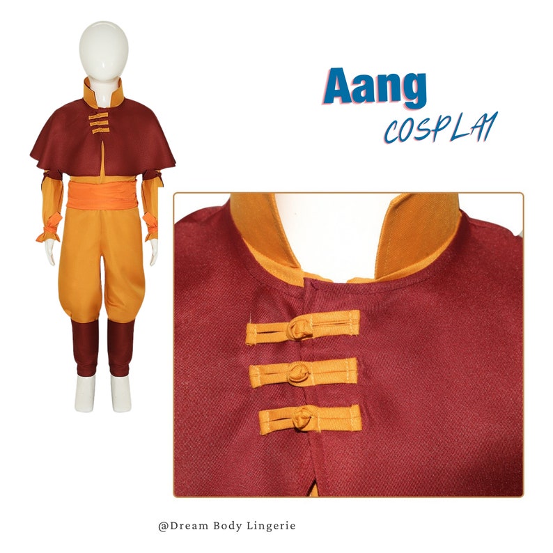 Movie-inspired Aang Cosplay Adults&Kids Costume Aang cospaly 2024 New Version Aang's iconic costume 2024 halloween costume image 4
