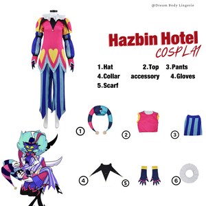 HAZBIN HOTEL Fizzarolli Cosplay Costume Helluva Boss Clown Costume Fizzarolli Full Set Costume Fizzarolli Hat image 2