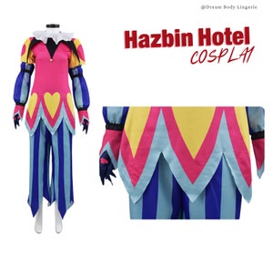 HAZBIN HOTEL Fizzarolli Cosplay Costume Helluva Boss Clown Costume Fizzarolli Full Set Costume Fizzarolli Hat Cloth only/no hat