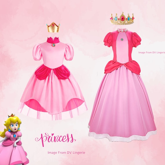 Womens Princess Peaches Costume /girl 's Peach Princess Dress