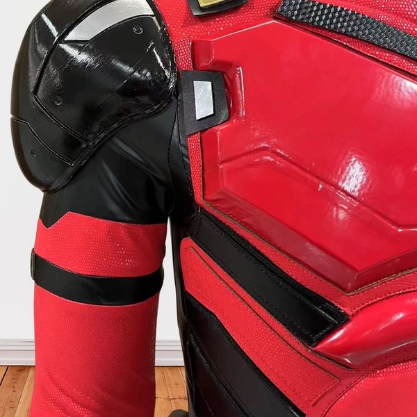 Costume cosplay di Deadpool e Wolverine Wade Wilson - Set di tute da battaglia rosse di alta qualità ｜Costume ispirato al film