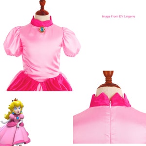Womens Princess Peaches Costume /Girl 's Peach Princess Dress /Adult Kids Movie Role Playing Cosplay Costume Birthday Party Dress image 3