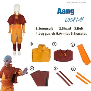 Movie-inspired Aang Cosplay Adults&Kids Costume Aang cospaly 2024 New Version Aang's iconic costume 2024 halloween costume image 2