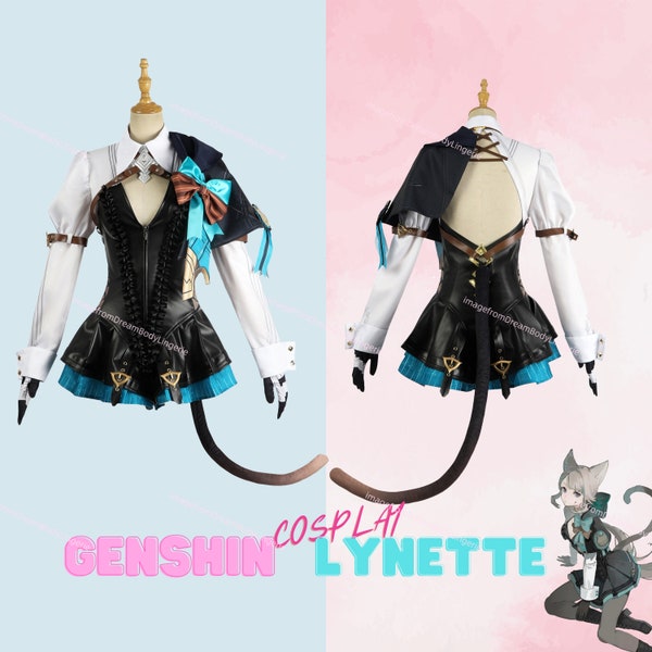 Lynette Cosplay Genshin Impact Complete Costume Set |Genshin Costume Cosplay| Lynette Cosplay For Halloween Party