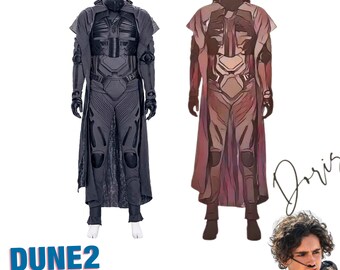 Dvne 2 Paul Atreides Hoogwaardige cosplay grijze visie volledige set - mannelijke versie | Woestijnkrijger-kostuum| Pas de kostuumgrootte aan