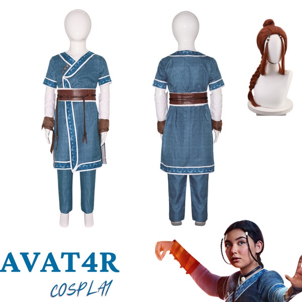 Costumes de cosplay Katara inspirés du film pour adultes et enfants, costume de carnaval bleu d'Halloween, cosplay W4terbander