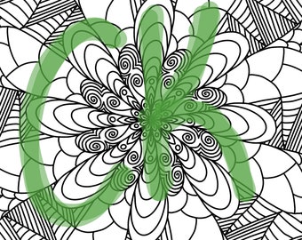 Flower mandala with zentangle patterns
