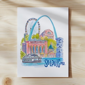 St Louis Missouri Art Print, "Gateway to the West," original art by Anna-Marie McIntyre