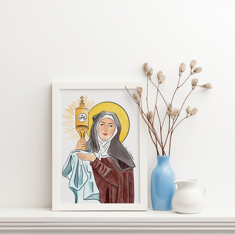 St Clare of Assisi Hand-drawn Illustration, Digital Download, Original ...