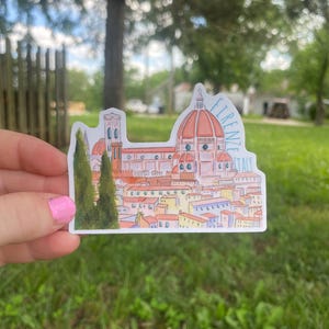 Florence italy Sticker, Original travel illustration, italy sticker, travel sticker, water bottle stickers, wanderlust sticker, Florence