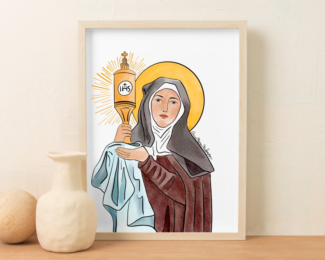 St Clare of Assisi Hand-drawn Illustration, Digital Download, Original ...