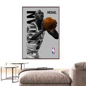 Michael Jordan Black and White Portrait Poster | Basketball Legend Wall Art | Printable Digital Download | Sports Fan Gift Michael Jordan