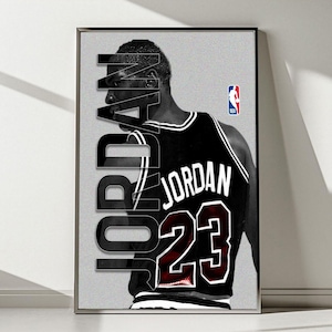 Michael Jordan Digital Download | Black & White Custom Portrait Poster | Printable Wall Art | Basketball Legend Gift | Michael Jordan Art