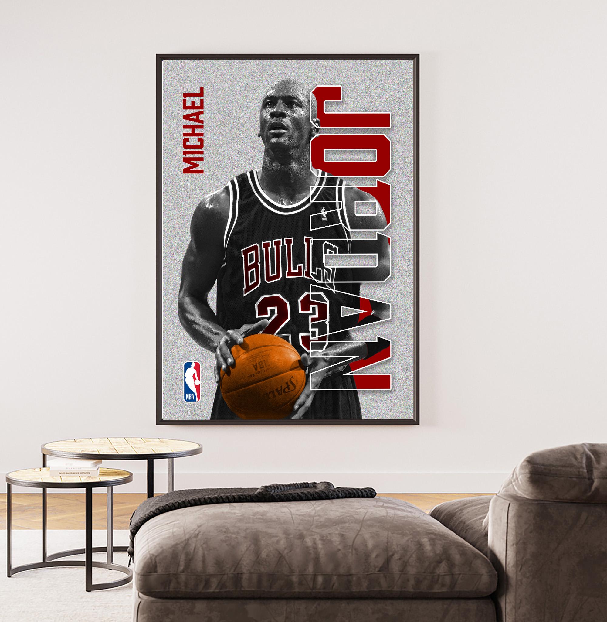 Personalized Michael Jordan Wall Art – Modern Monochrome Poster