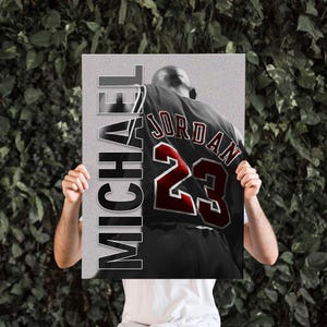 Michael Jordan Printable Wall Art | Black and White Digital Portrait | Basketball Legend Poster | Sports Room Decor | Instant Download