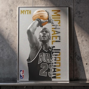 Michael Jordan Printable Wall Art | Black and White Digital Portrait | Basketball Legend Poster | Sports Room Decor | Instant Download