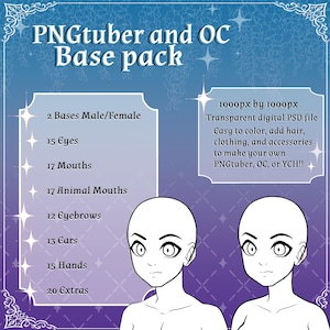 PNGtuber e OC Base Pack / con risorse furry / download digitale