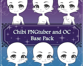 Chibi PNGtuber e OC Base Pack / con risorse anime e furry / download digitale