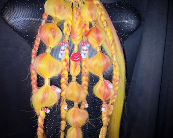 Yellow/Red Rave Braids