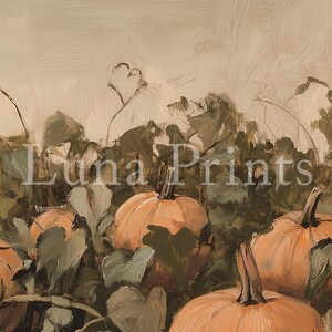 Pumpkin Patch Art for Frame TV, DIGITAL DOWNLOAD, Frame Tv Fall Art, Vintage Autumn Landscape, Halloween Samsung Frame Tv Screensaver image 3
