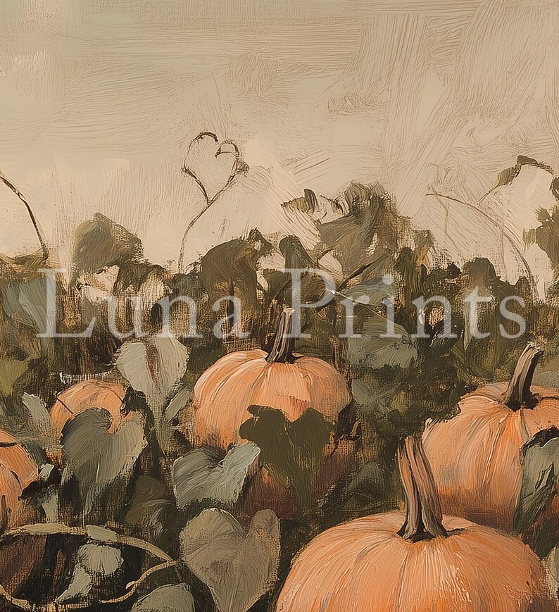 Pumpkin Patch Art for Frame TV, DIGITAL DOWNLOAD, Frame Tv Fall Art, Vintage Autumn Landscape, Halloween Samsung Frame Tv Screensaver image 3