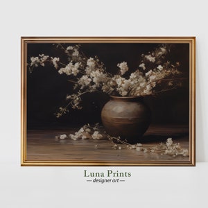 Moody Floral in Vintage Vase | PRINTABLE ART | Vintage Artwork | Fall Art