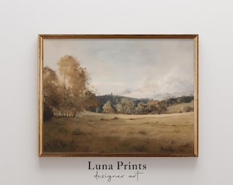 Rustikale Landschaft, druckbare Wandkunst, Herbst Landschaft, rustikale Herbstszene | 11-457