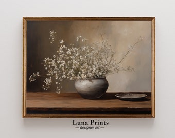 Rustic Spring Flowers Painting, PRINTABLE ART, Vintage Floral Art, Farmhouse Home Decor, Fall Art