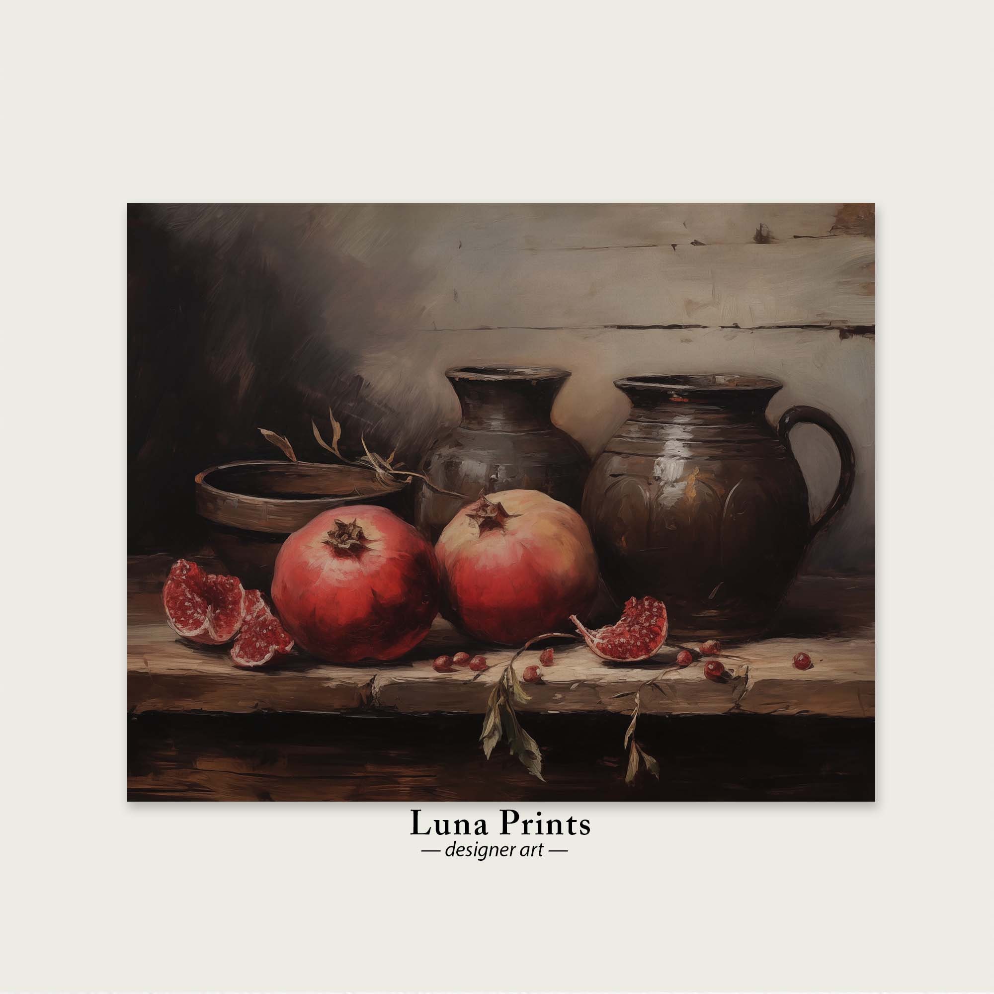 P. Cattana 油彩画 果物の静物画 ザクロ アンティーク ヴィンテージ P. Cattana 油彩画 果物の静物画 ザクロ アンティーク ヴィンテージ