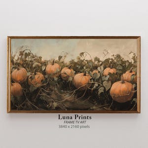 Pumpkin Patch Art for Frame TV, DIGITAL DOWNLOAD, Frame Tv Fall Art, Vintage Autumn Landscape, Halloween Samsung Frame Tv Screensaver image 7