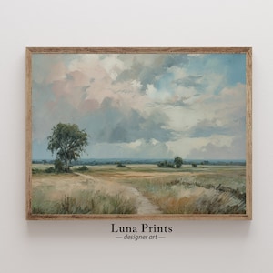 PRINTABLE Golden Open Landscape | Vintage Landscape Art