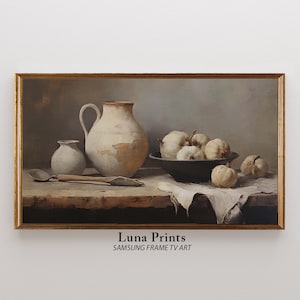 Samsung Frame TV Vintage Art | Pumpkins and Pottery Painting | DIGITAL DOWNLOAD | Neutral Fall Art