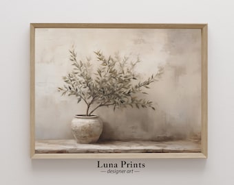 Olive Tree Painting, PRINTABLE ART, Muted Toned Art, Modern Organic Art