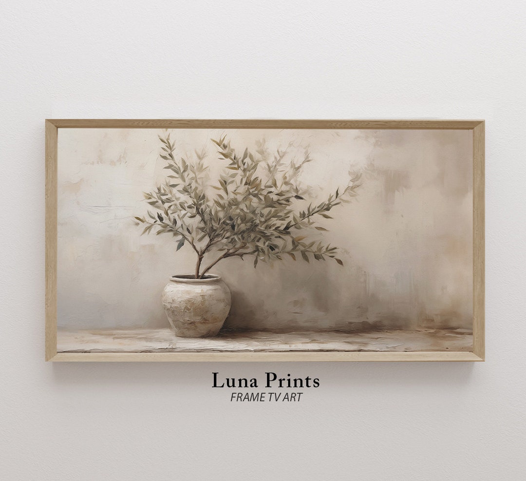 Olive Tree Painting Tv Art Pottery Still Life Painting Digital