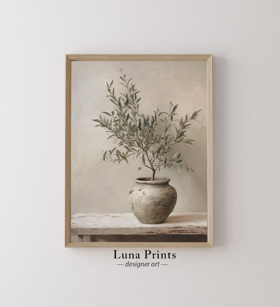 Olivenbaum im Gef Gemlde, DRUCKBARE KUNST, Vintage Botanische Kunst |  Gedmpfte getnte Kunst - Etsy.de