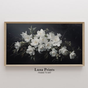 Moody Spring Floral Frame Tv Art, Spring Flowers Painting, DIGITAL DOWNLOAD, Dark Flowers Spring Frame TV Art
