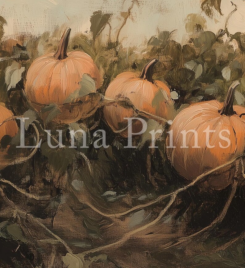 Pumpkin Patch Art for Frame TV, DIGITAL DOWNLOAD, Frame Tv Fall Art, Vintage Autumn Landscape, Halloween Samsung Frame Tv Screensaver image 4