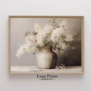 Hydrangeas Painting, PRINTABLE ART, Floral Still Life, Muted Toned Floral Art
