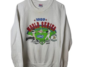 Anvil Sweatshirt Men L White 1989 World Series Battle of the Bay Vintage MLB