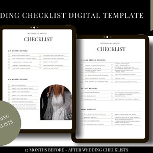 Wedding Checklist Digital Planner Template Printable Checklists editable in Canva & hyperlinked Printable Template Checklist Wedding Planner