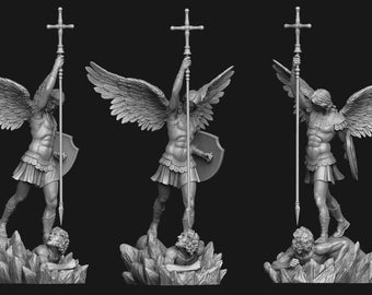 Archangel Michael High quality STL File, 3D Digital Printing STL File for 3D Printers, Movie Characters, Games, Figures, Diorama 3D