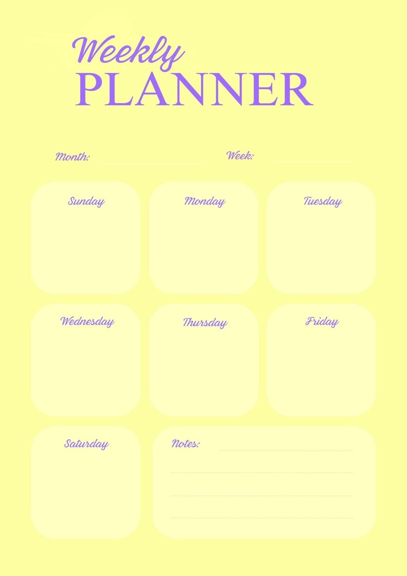 Weekly Heading Weekly Planner, Monthly Planner, Printable Planner, Planner Set ...