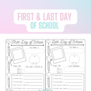 First and Last Day of School - About Me - Digital Printable - Coloring Page