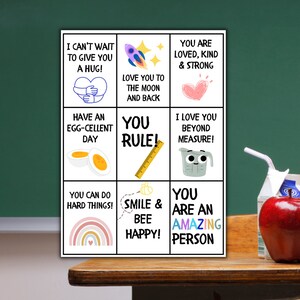 Lunchbox Notes, Lunch Notes, Back to School Notes, Lunch Notes for Kids, Love Notes, Inspirational Notes, Motivational Notes, Printable Note
