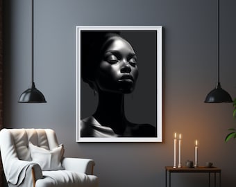 Digital Download | Black Art | Black Art | Beautiful Black Woman In her Own Skin | African American Art | Minimalist |