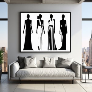 Elegant Black Women Art | Bold Ethnic Art Featuring Black Women - &quot;Refined Silhouettes&quot; Art Print | African American Wall Art